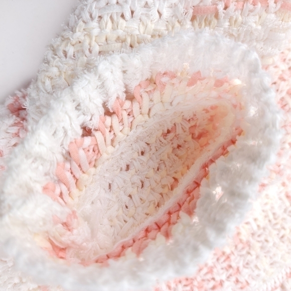 New Blumarine Pink White Yellow Tweed Weave Cardigan Jacket Sz 6 - Picture 11 of 16